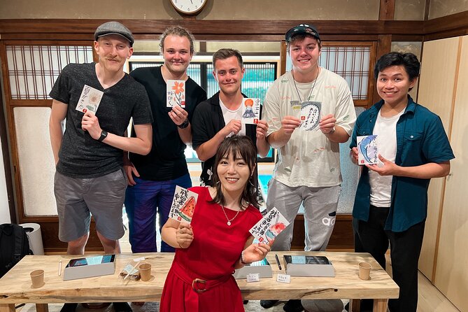 Calligraphy & Digital Art Workshop in Kyoto - Creating an etegami picture letter