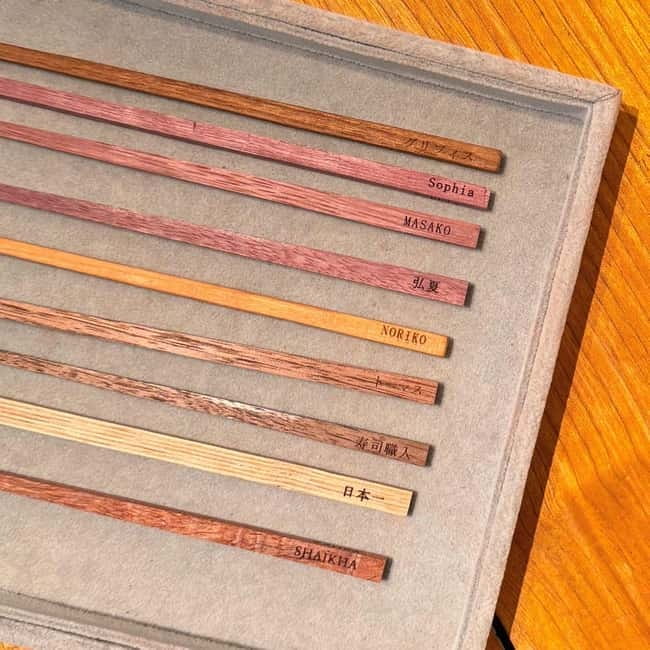 Chopstick Making Workshop in Ginza - Choosing between 24 woods and two lengths