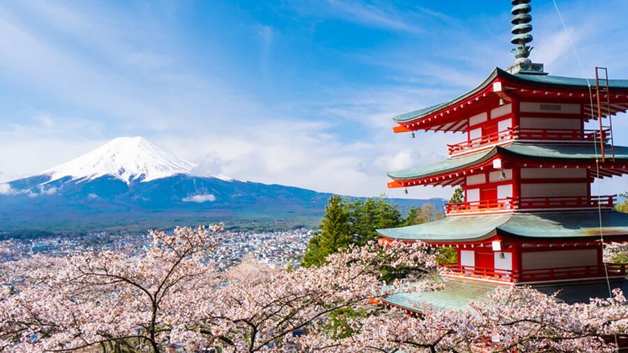 From Tokyo: Mt.Fuji, Tea Ceremony & Outlet Shopping Day Tour - Arakurayama Sengen Park and the famous pagoda view