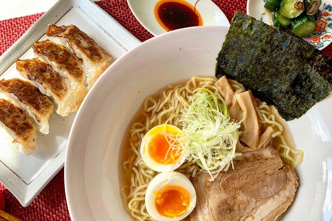 Home style Ramen and Homemade Gyoza in Kyoto - Rolling gyoza wrappers by hand