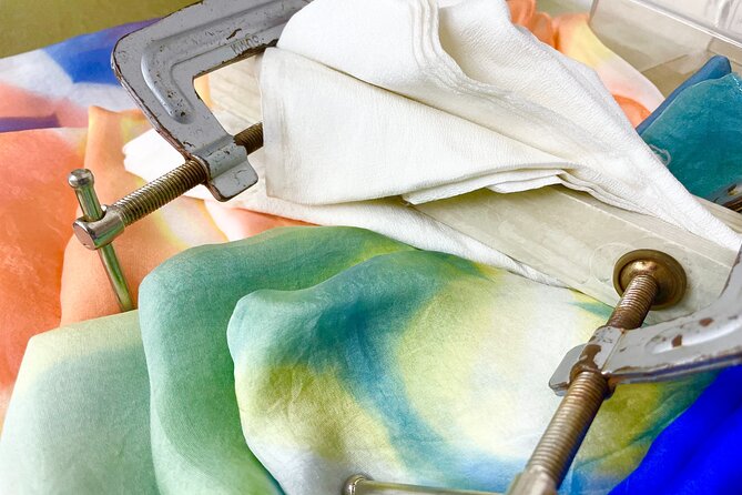 Itajime Shibori Scarf Class - The people make the class work