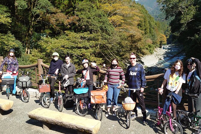 Iya Valley BROMPTON Slow Cycling Tour - Crossing Iya Kazura Bridge