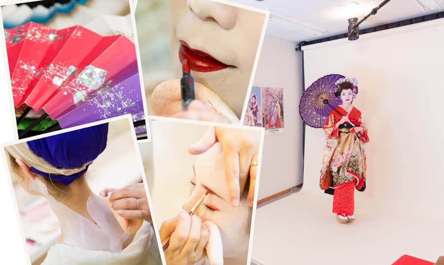 Kyoto: 2-Hour Maiko Makeover and Photo Studio Shoot - From bare face to Kyoto maiko