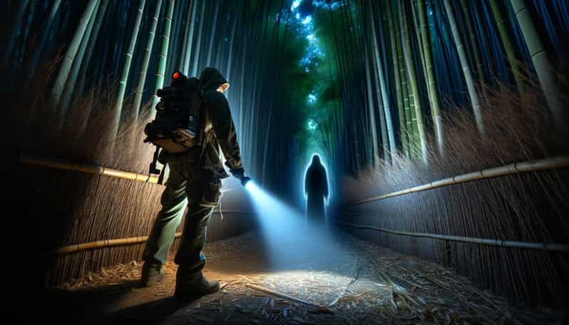Kyoto: Ghost Tour - Legends, Dark Tales, Bamboo Forest Night - Entering the Arashiyama Bamboo Forest at night