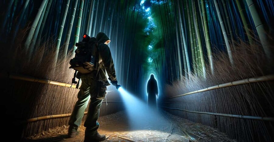 Kyoto: Ghost Tour - Legends, Dark Tales, Bamboo Forest Night - Crossing Arashiyama after the crowds leave