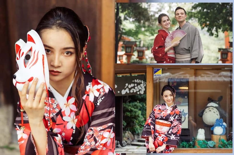 Kyoto Gion Kiyomizudera Kimono Yukata Hairstyle | Photoshoot - Adding hairstyling and makeup at Kiyomizudera