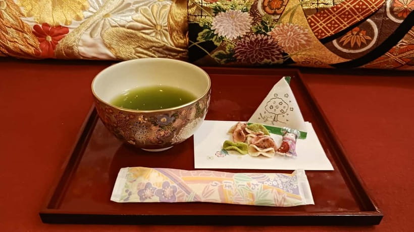 Kyoto: Nishiki Market Tea Ceremony with Koto Performance - Making matcha instead of only watching