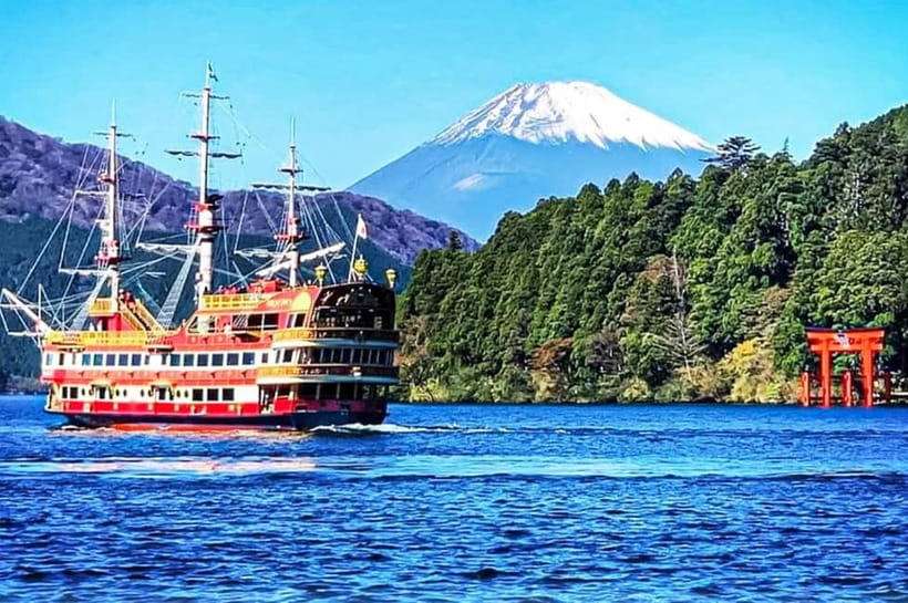 Mt.Fuji Hakone Day Tour With Lake Ashi Cruise, FREE Ropeway - Hakone Shrine and the torii by Lake Ashi