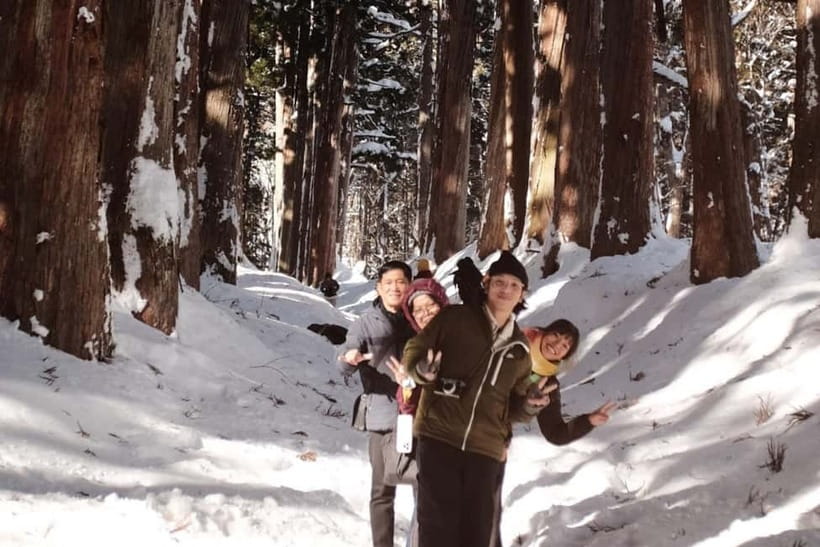 Nagano: Snow Monkeys & Togakushi Shrine Two-Spot in-One Day - Walking beneath the cedar trees