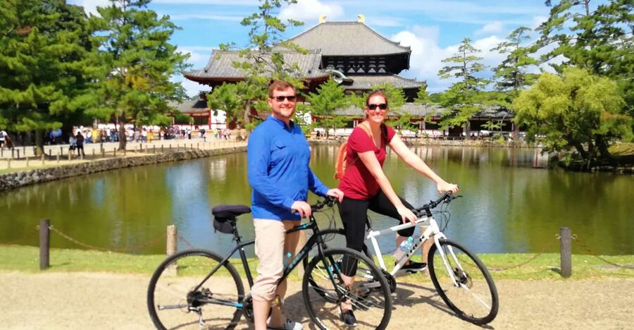 Nara: City Highlights Shared Group or Private Bike Tour - Ukimido and the first ride, about 30 minutes