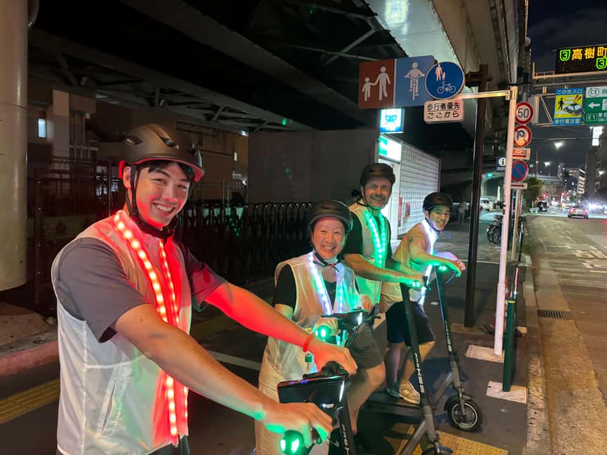 Night E-Scooter Ride to Tokyo Tower - No License Needed - Starting in Mita with a proper scooter lesson