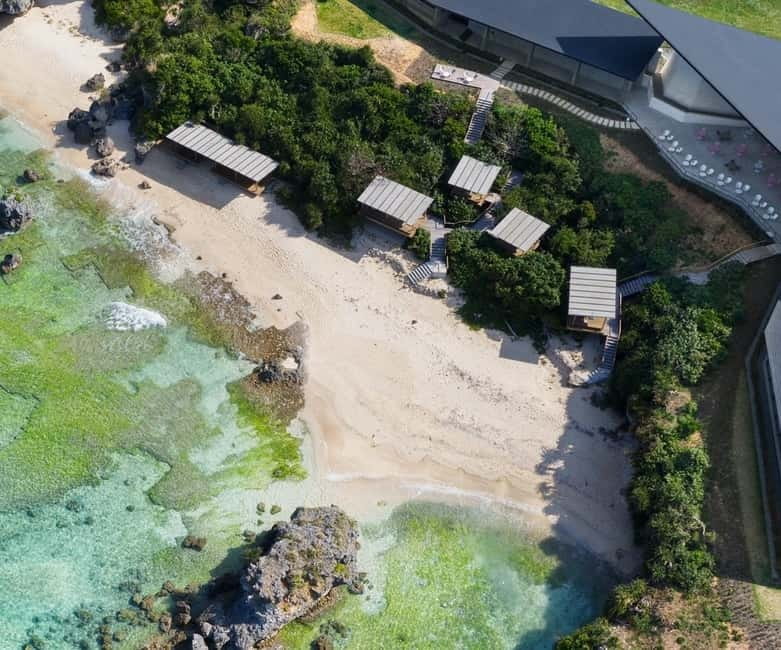 Okinawa: Tropical Dream , Ryukyu Mura, Banta Cafe Bus Tour - Banta Cafe and a drink above the sea
