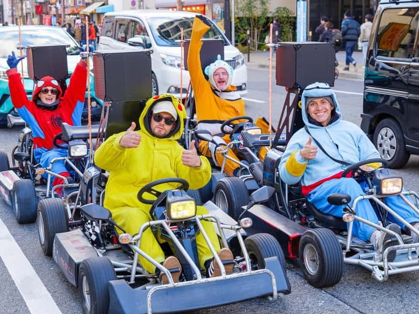 Osaka: Guided Go Karting Tour in a Funny Costume - Tsutenkaku and the streets of Shinsekai