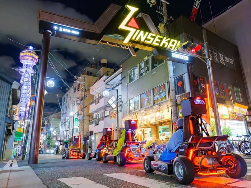 Osaka: Guided Go Karting Tour in a Funny Costume - Dotonbori from the road