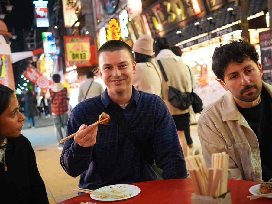 Osaka Morning Tour: Shitennoji Temple, Shinsekai &Doutonbori - Takoyaki, okonomiyaki, and kushikatsu