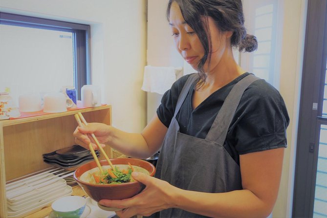 Private Japanese Cooking Class in Hiroshima with Machiko's Family - Sitting down to eat what you made