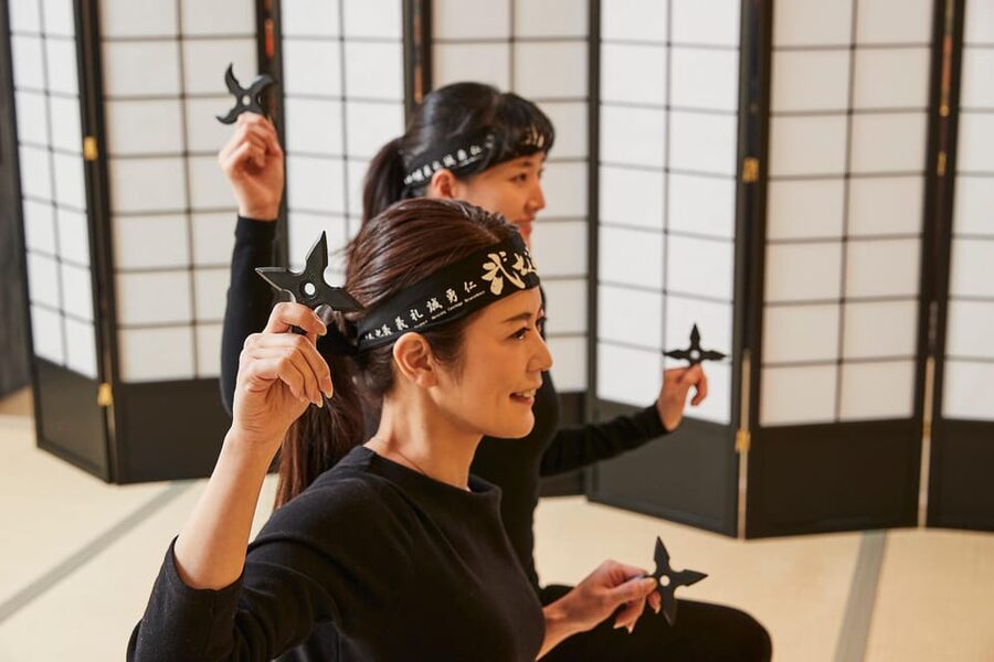 Samurai Ninja Museum Asakusa: Kid-Friendly Ninja Training - Taking aim with the ninja blowgun