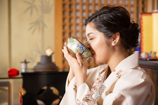 Tea ceremony experience with simple kimono in Okinawa - Preparing your own bowl of matcha