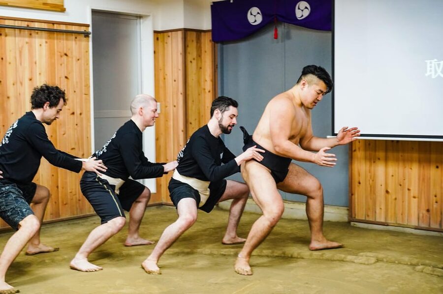 Tokyo: Authentic Sumo Wrestling Experience with Lunch - Entering a real sumo stable