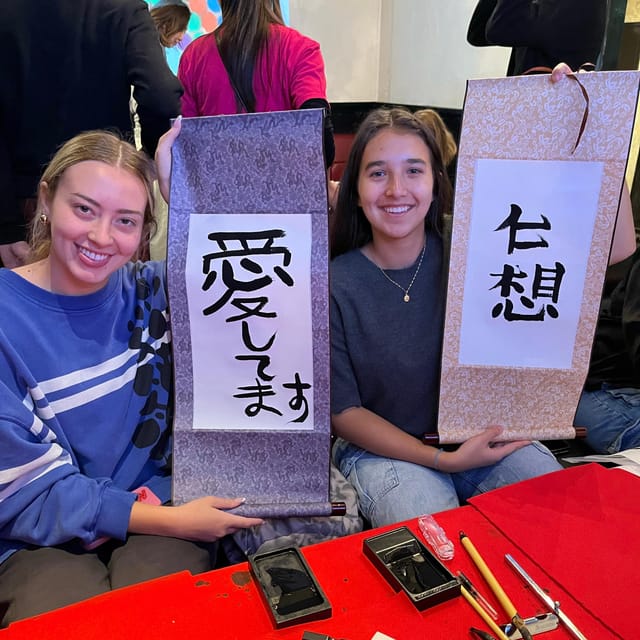 Tokyo: Calligraphy on Kanji Fan & Scroll with Drink - The souvenir bundle is a major part of the value