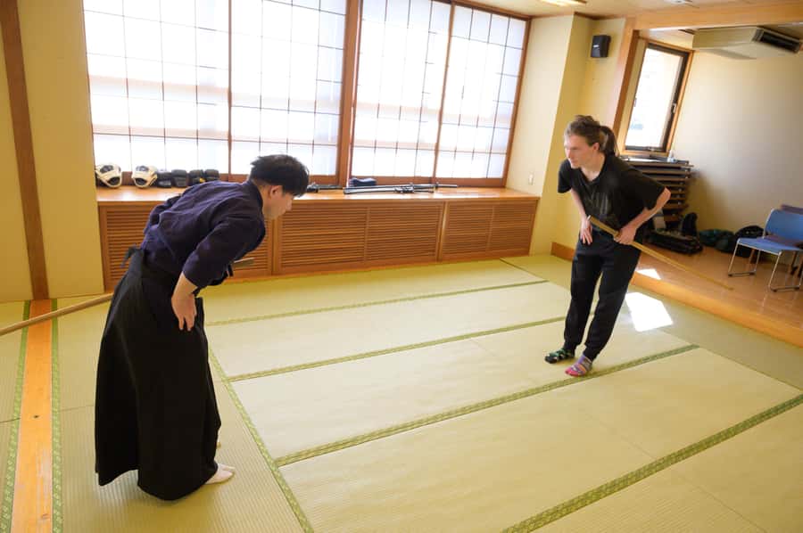Tokyo: Samurai Adventure! Authentic Sword Experience - Watching Dai and Kume perform the movements
