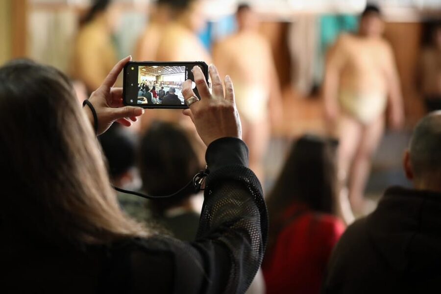 Tokyo: Sumo Morning Practice with journalists. Not fake show - Comfort, manners, and access