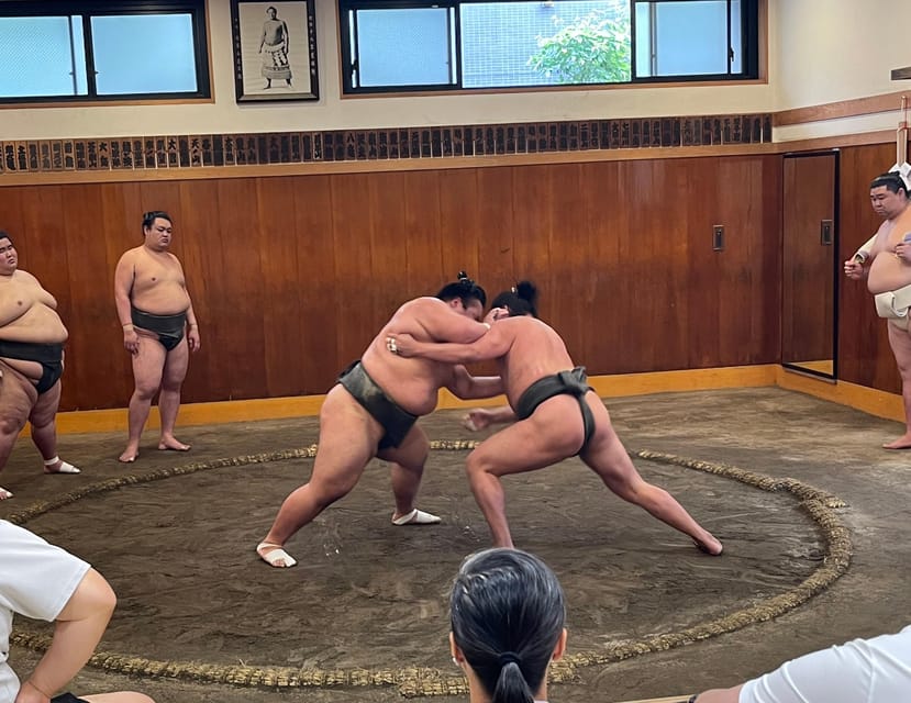 Tokyo: Sumo Morning Practice with Photo Banzuke and Guide - Sitting close to the training action