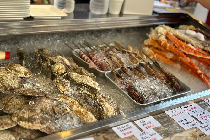 Tokyo: Tsukiji Fish Market Food and Walking tour - Walking through Tsukiji Jogai Market