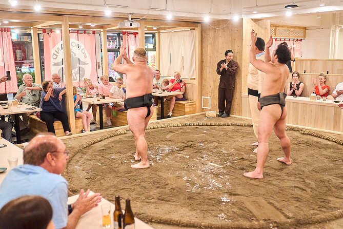 TokyoSumoShow, ChickenHotPot, and Mochi-Pounding by Pro Wrestlers - Photo time is a major part of the value
