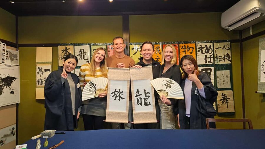 Try Mindful Calligraphy Near Kanazawa's Ninja Temple - Making the final scroll or folding fan