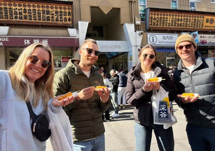 Tsukiji Fish Market: Street Food & Culture Walking Tour - Forty-five minutes of street food at Tsukiji Jogai Market